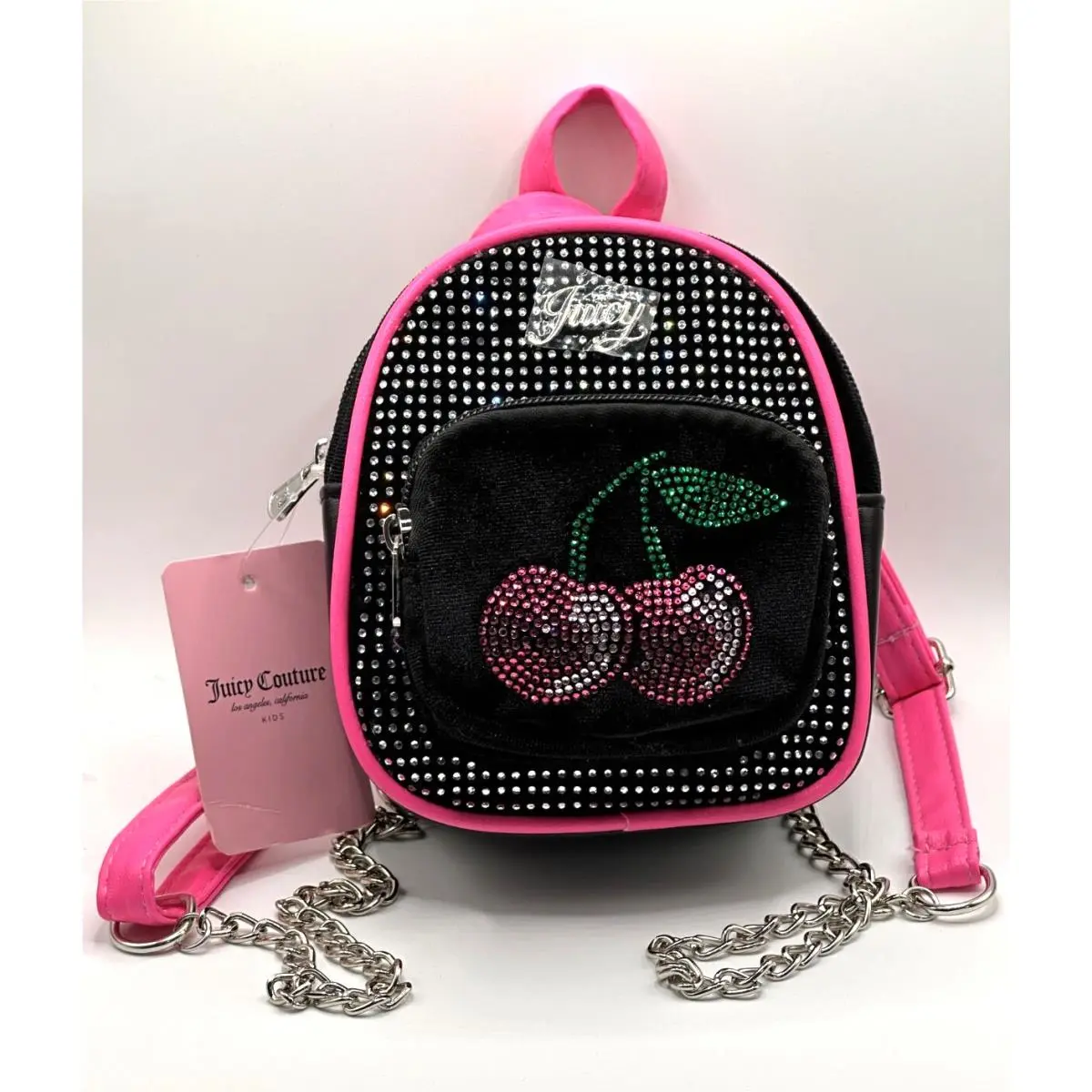Juicy Couture Mini Backpack Purse Cherry Rhinestone Design Viral Tiktok Bag