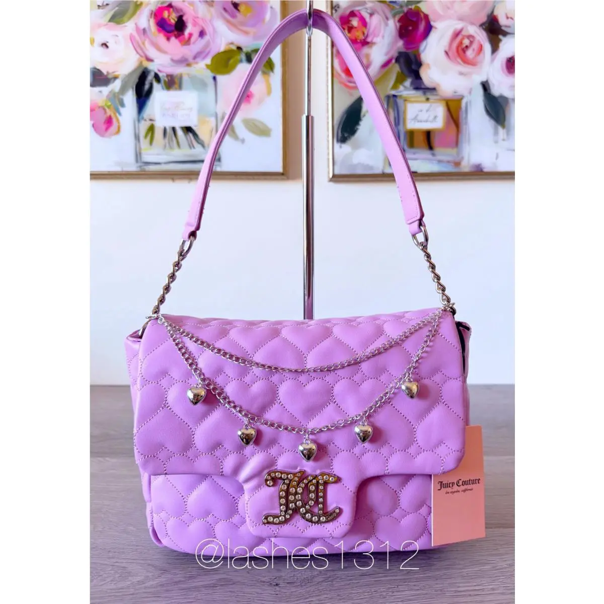 Juicy Couture Purse Brighter Than a Diamond Shoulder Bag - Purple Hearts