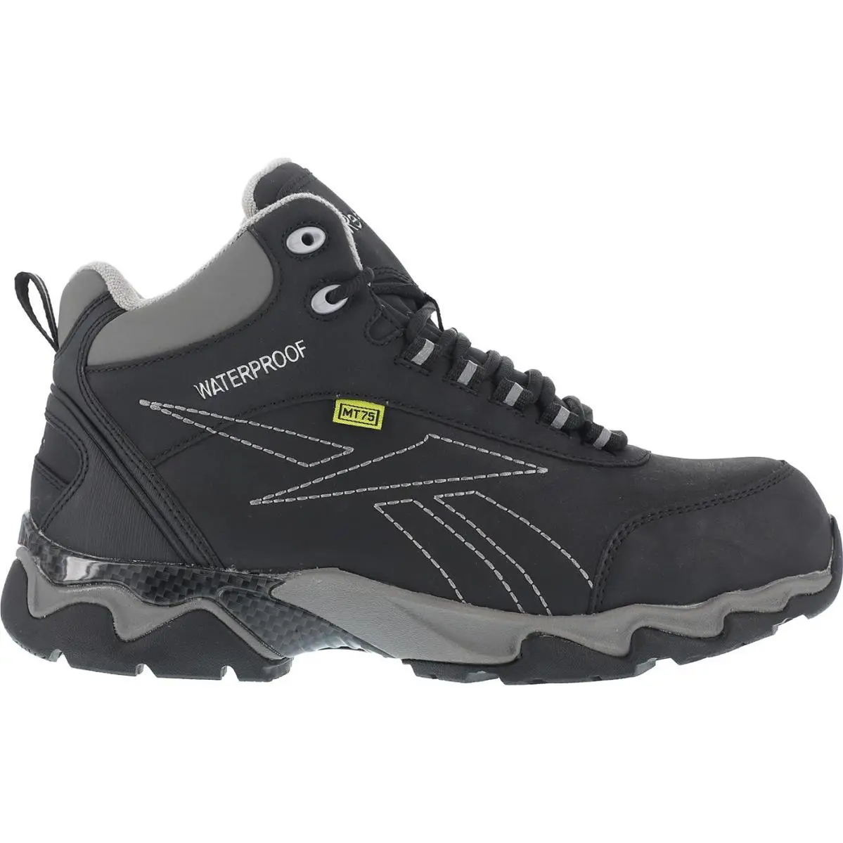 Reebok Beamer Men`s Composite Toe Internal Metatarsal Guard Waterproof Black - BLACK