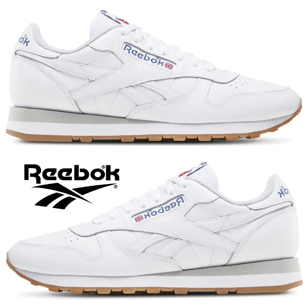 Reebok shoes - Reebok Classic Leather - Classic Leather - White, Manufacturer: Blue/Footwear White/Gum 11