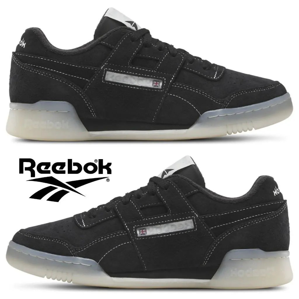 Reebok Workout Plus Suede Men`s Shoes Sneakers Casual Training Sport Comfort - Black, Manufacturer: Black/Alabaster/Chalk