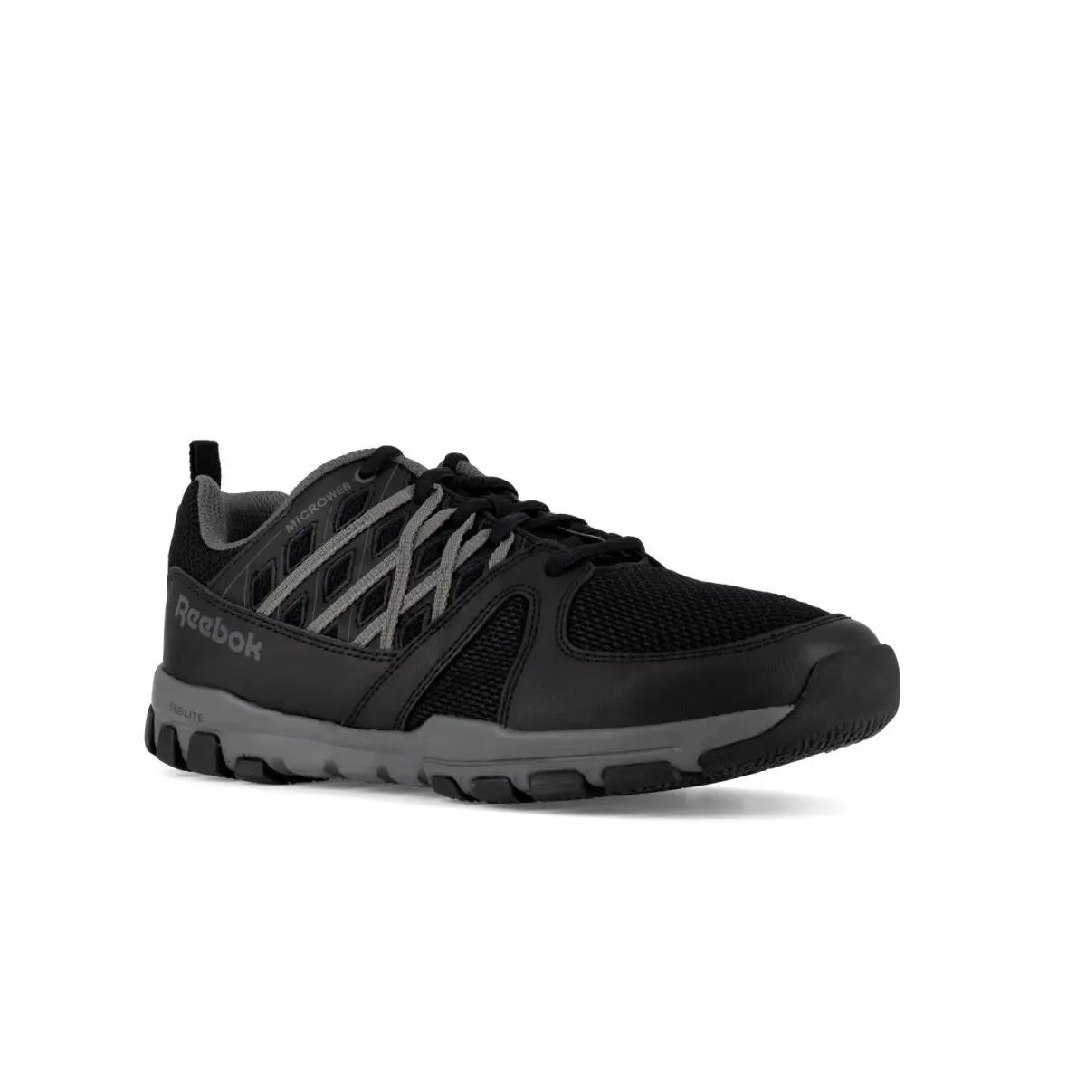 Reebok Work Women`s Sublite Soft Toe Comfort At Black with Grey Trim - 12 Wide