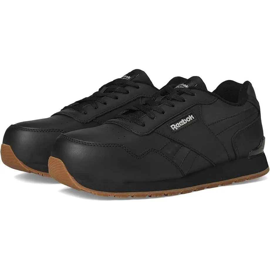 Reebok Work Harman Composite Toe Work Sneaker Black Leather Womens 12 Mens 10