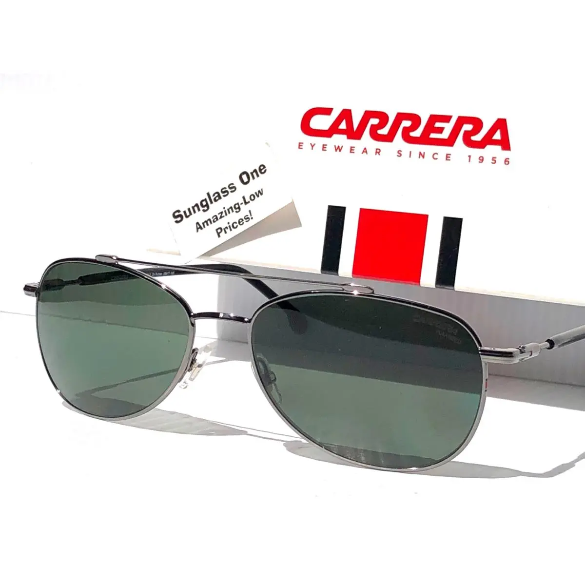 Carrera Ruthenium Silver UV Protective Green Grey Lens Sunglass CA224/S/SAM 0KJI