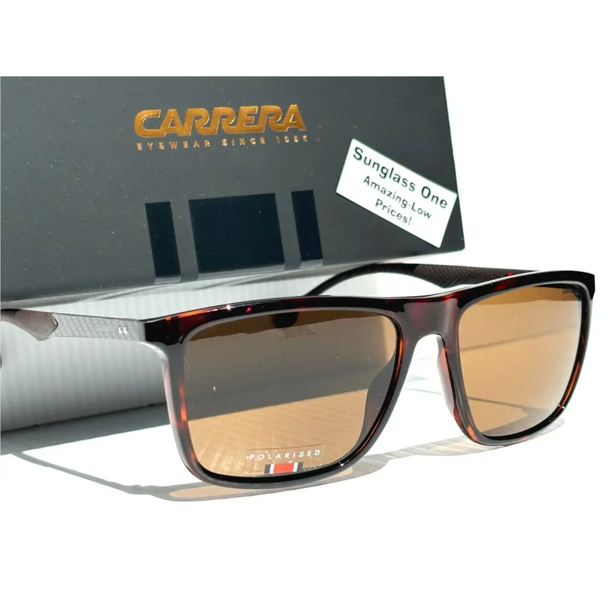 Carrera Tortoise Carbon Fiber Polarized Brown Lens Sunglass 8032/S 086SP
