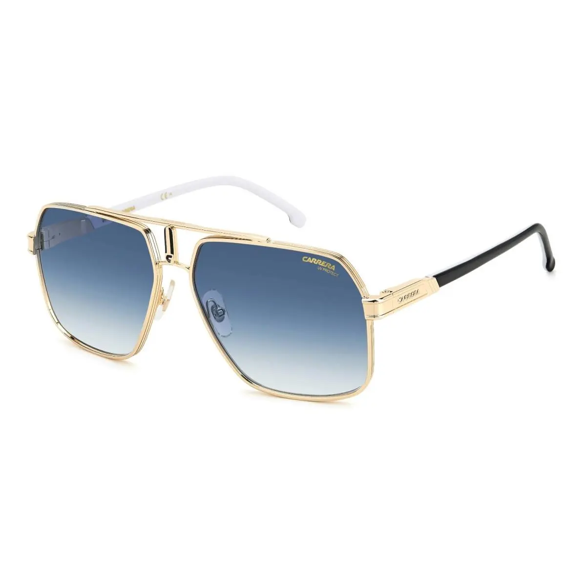 Carrera 1055/S J5G/08 Gold w Black White Temple Navigator Men`s Sunglasses 62mm