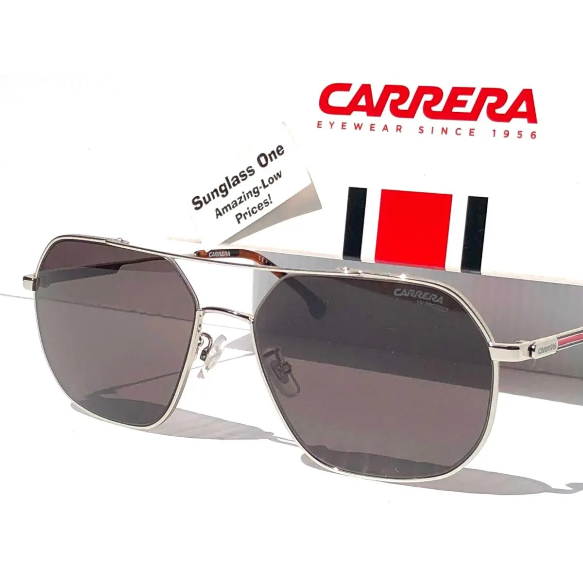 Carrera Palladium Silver Frame UV Protective Grey Lens Sunglass 1035/GS 010IR