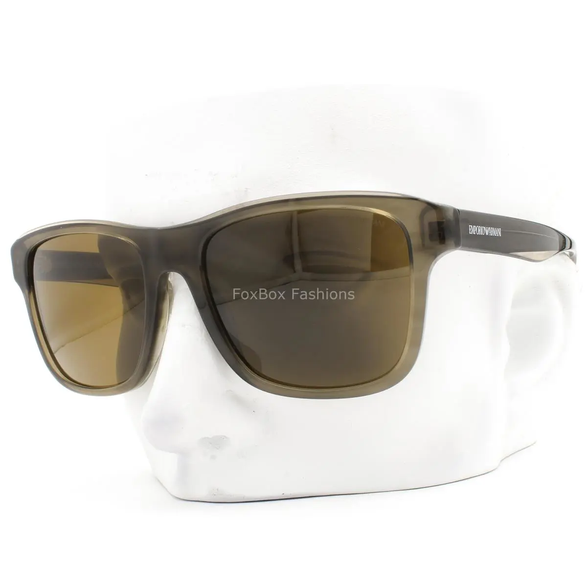 Emporio Armani Sunglasses Polished Crystal Green Brown EA 4208 6055/73 with Case
