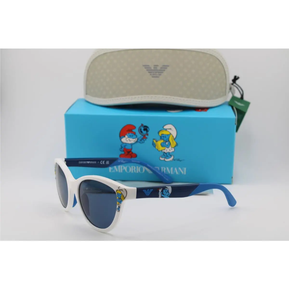 Emporio Armani EK 4003 5344/80 White Blue Sunglasses 48-17