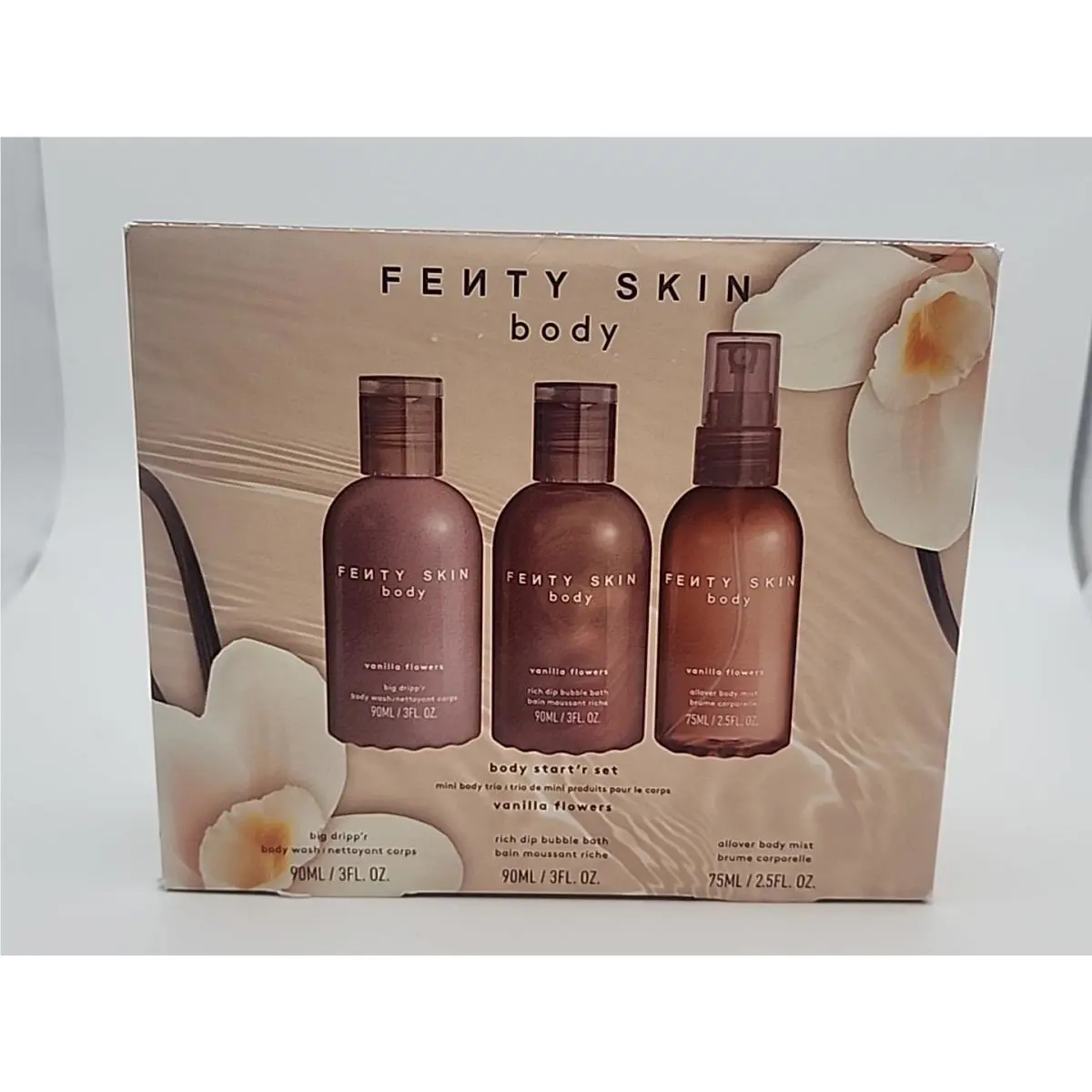 Fenty Skin Body Start`r Set Trio Vanilla Flowers Mist Bubble Bath Big Dripp`r by Fenty Beauty