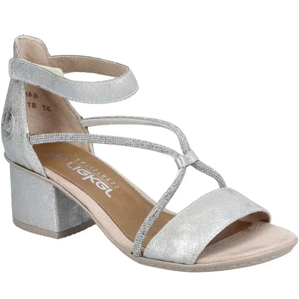 Rieker shoes - Vicky 64654 Heeled Sandals - Vicky Heeled Sandals - Fog 1