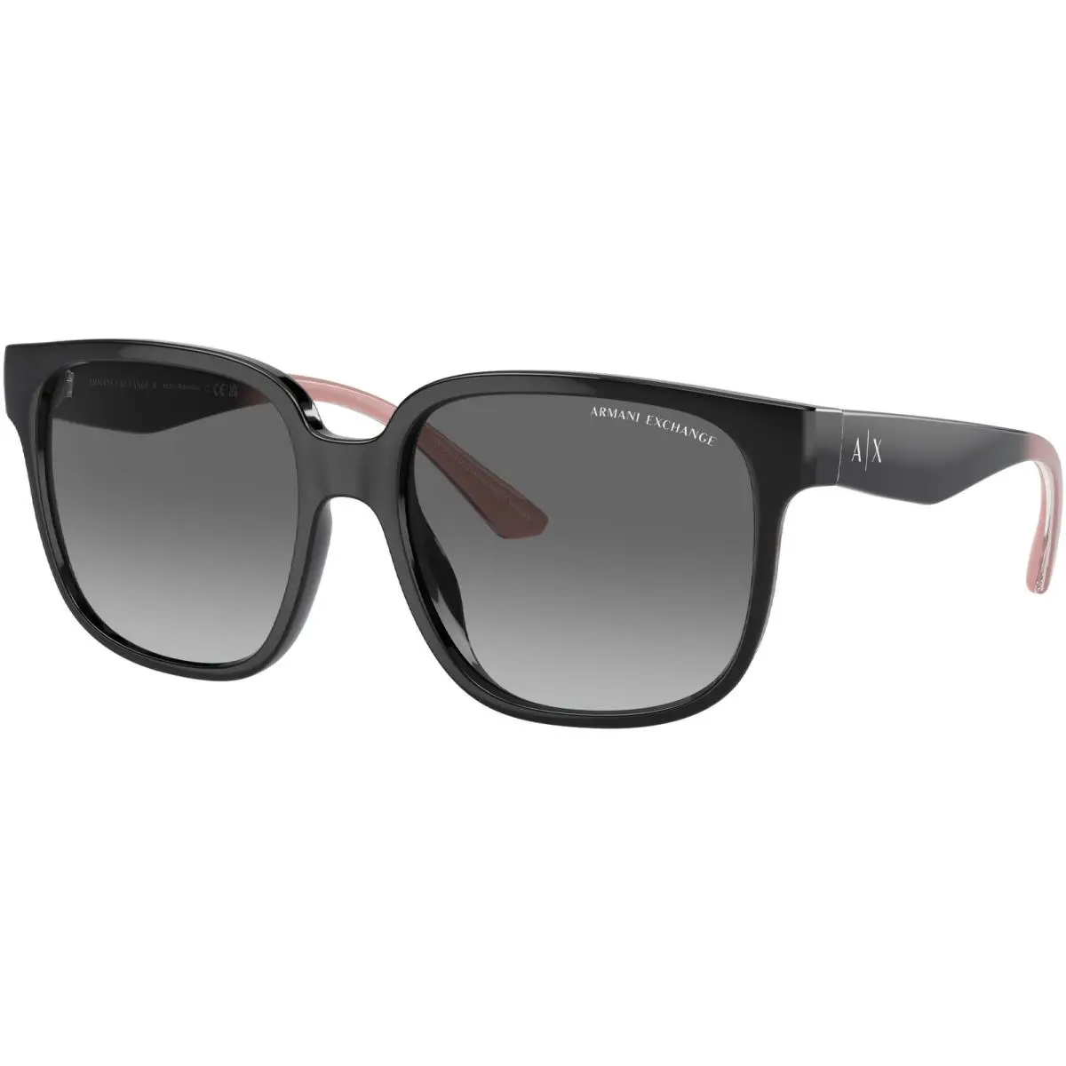 Armani Exchange Women`s Shiny Black Square Sunglasses AX4136SU 821111 56 Brazil