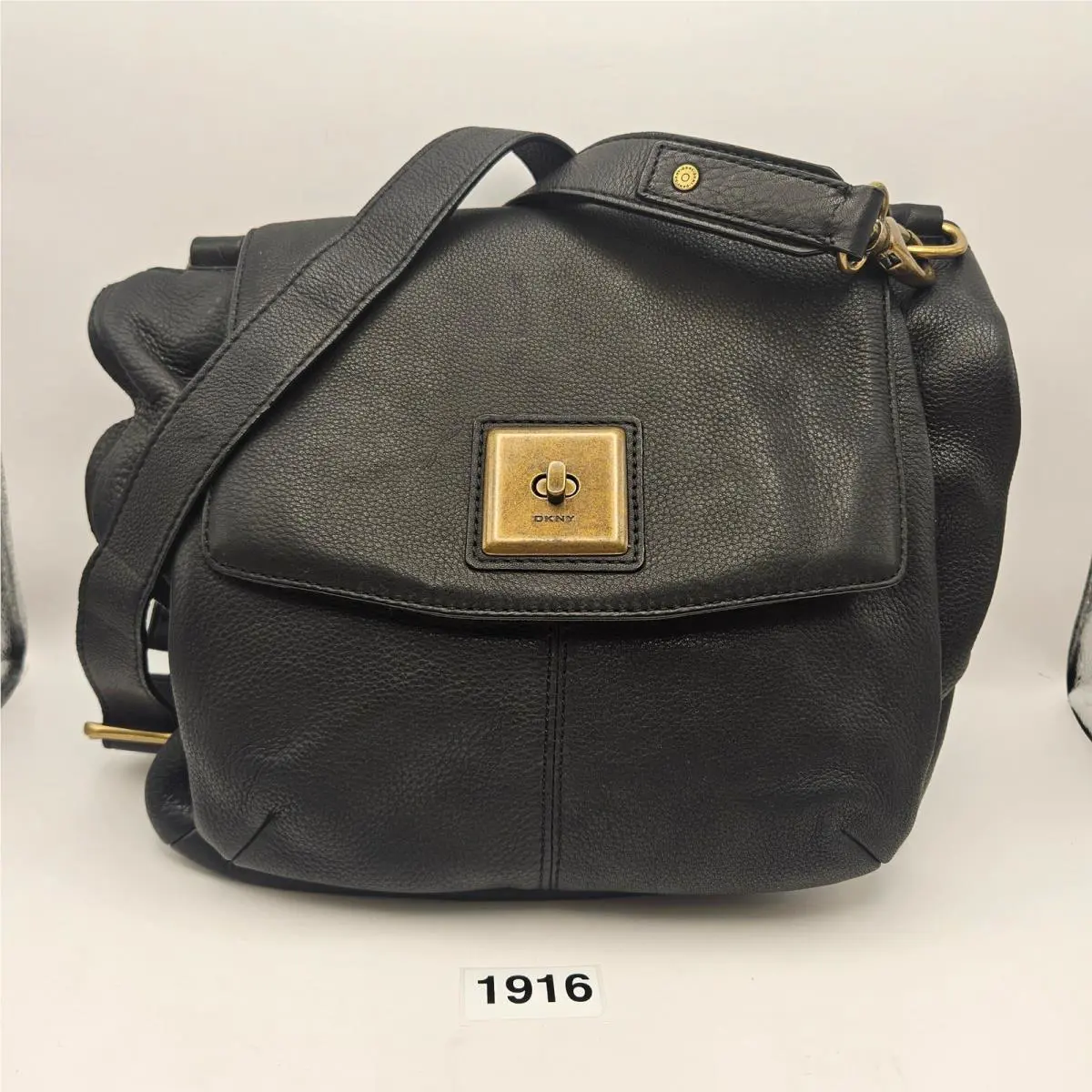 Dkny Y2K Vintage Soft Leather Shoulder Bag Turnlock Rare Condition