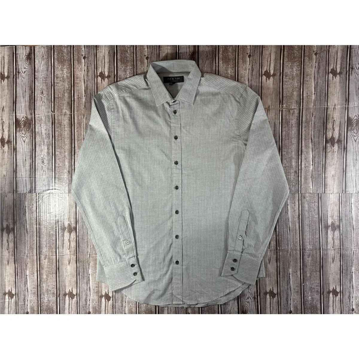 Rag Bone Charles Striped Dress Shirt Size 16 Color Chambray