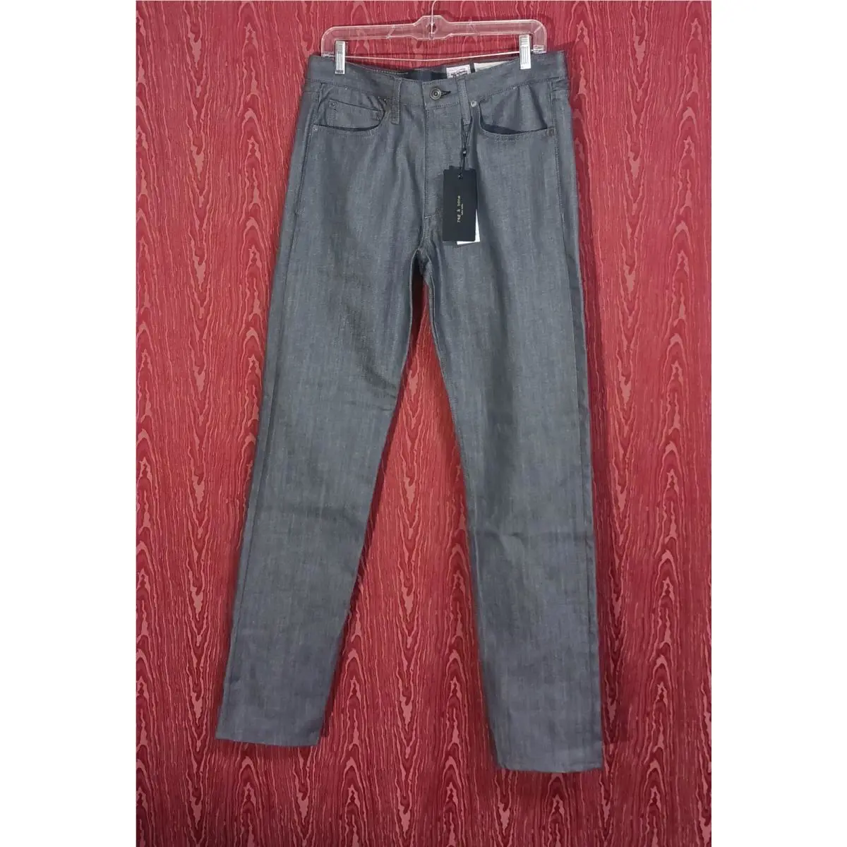 Rag Bone York Raw Grey Stretch Slim Mid-rise Men`s Size 31W 32L