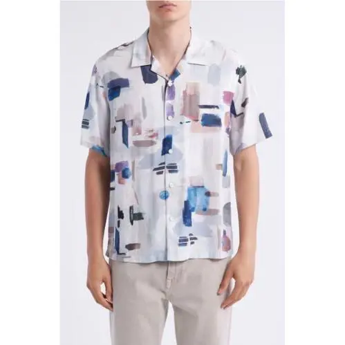 Rag Bone Men`s Avery Printed Shirt In Graphic Paint Size: X-small