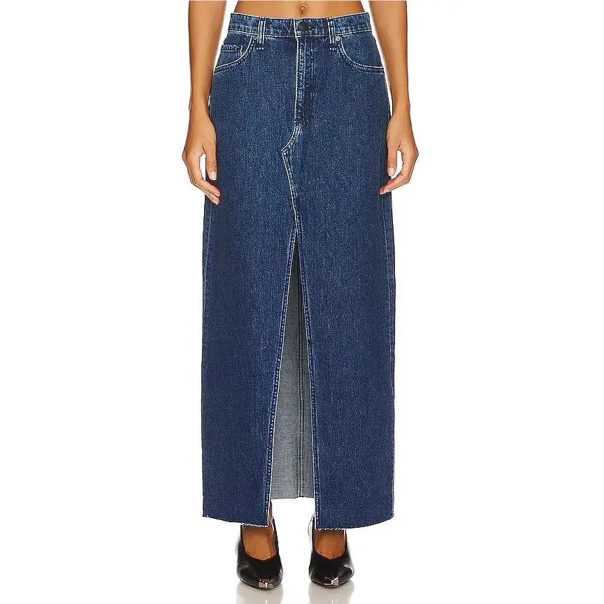 Rag Bone Avery Maxi Jean Skirt Japan Kaihara Denim Ari Blue Dark Wash - 31