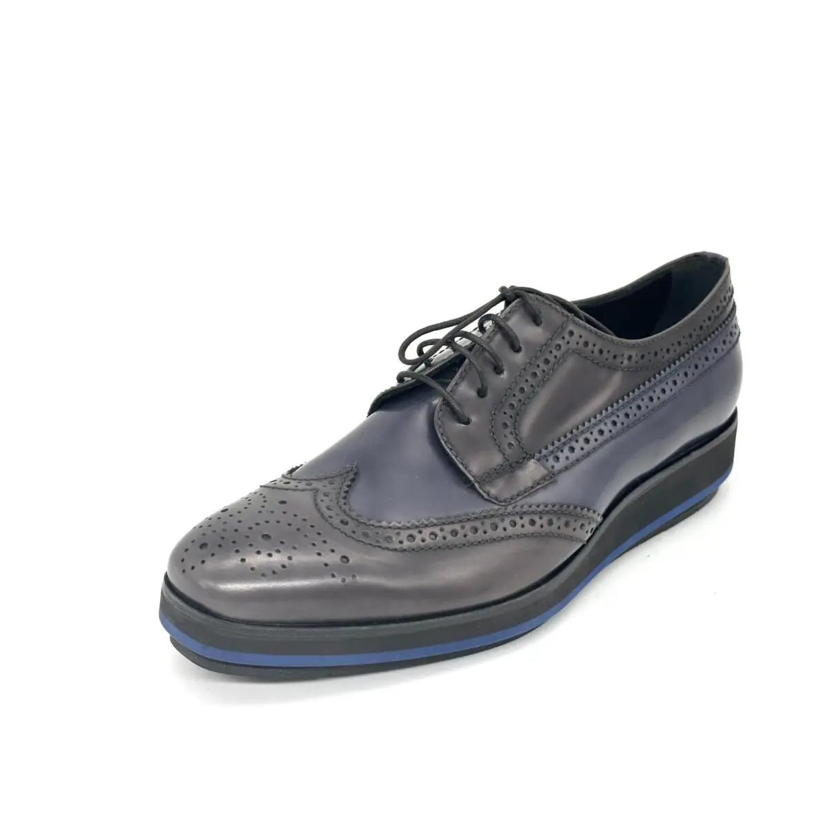 Prada Wingtip Lace Up Flat Platform Leather Oxfords Loafers Shoes 36.5 EU