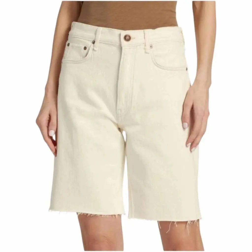 195 Rag Bone Women`s Vintage Bermuda Short In Ecru Size: 26