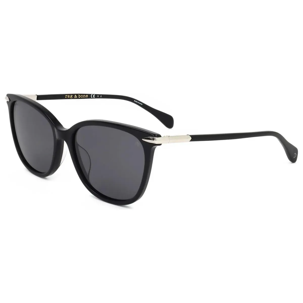 Rag Bone Women`s 55 mm Black Silver Sunglasses RNB1035-S-0BSC-55