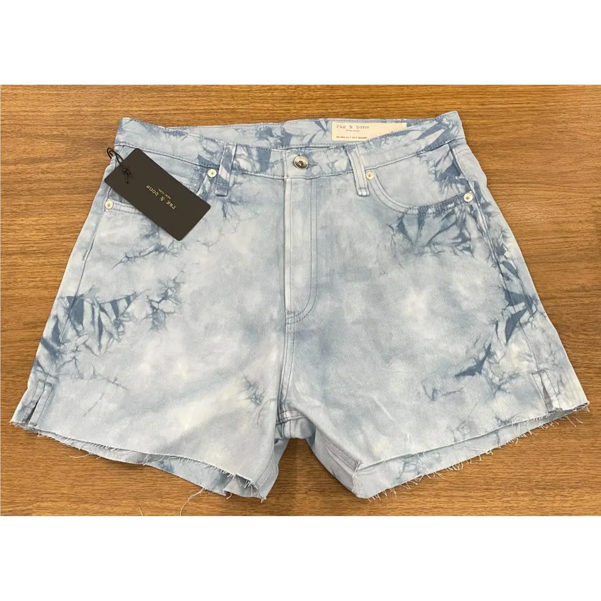 Rag Bone Women`s Retro Cut Off Short In Blue Tie Dye Size: 31