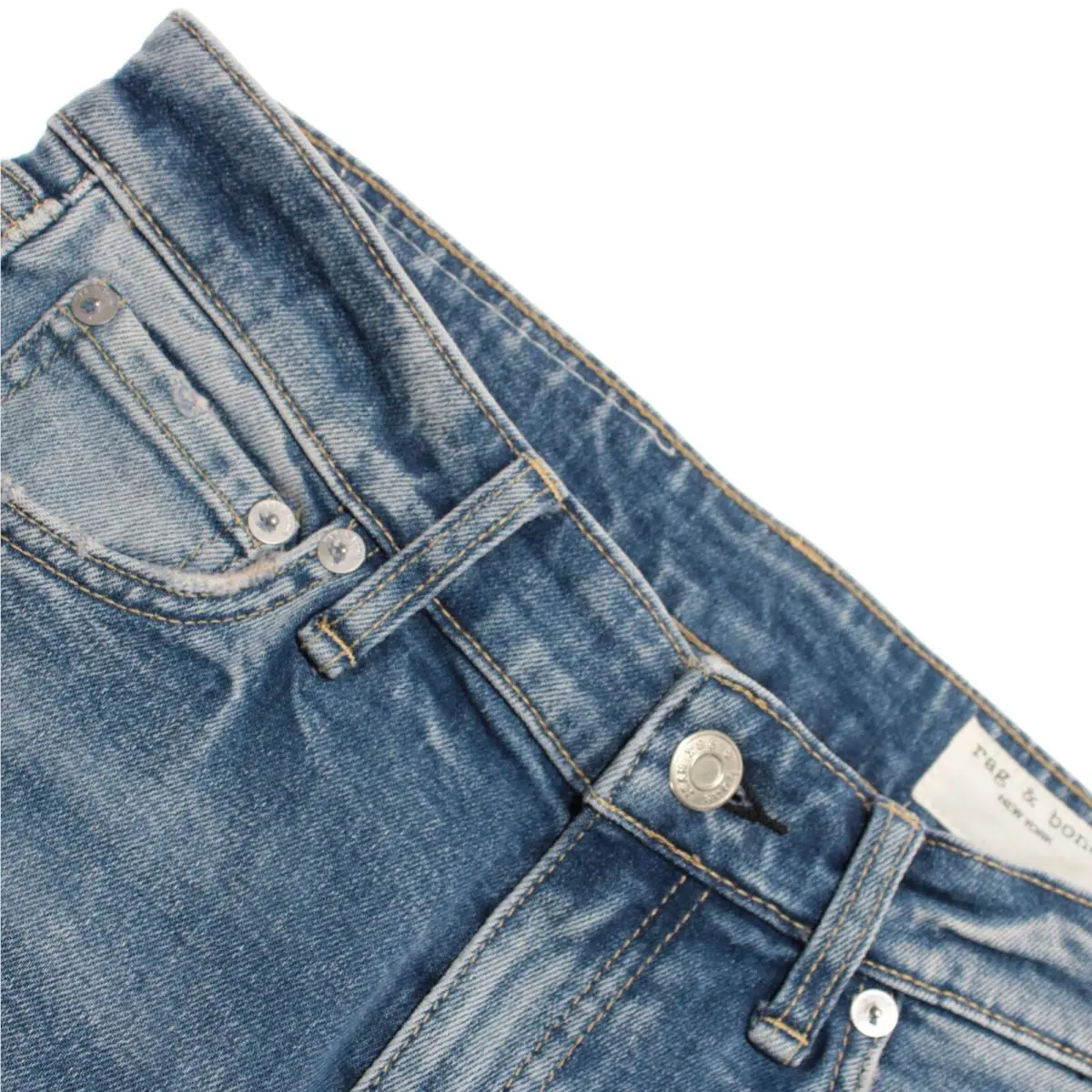 Rag Bone Mid Rise Ankle Skinny Jeans Size 25 US Cate In Blue Cotton Denim
