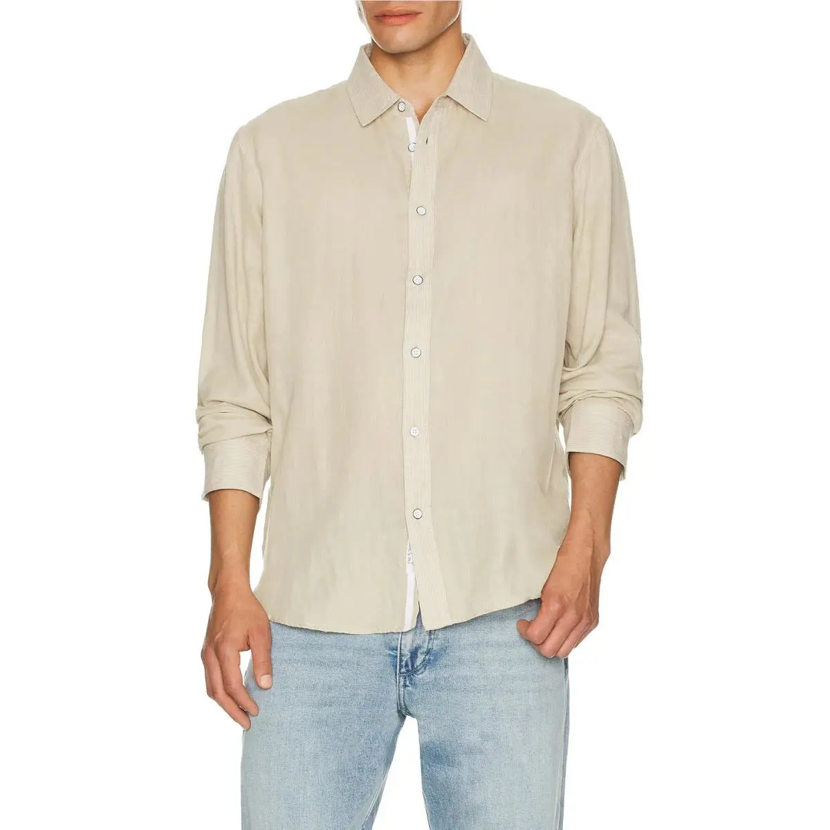 Rag Bone Finch Gauze Stripe Shirt In Silver Size: Medium