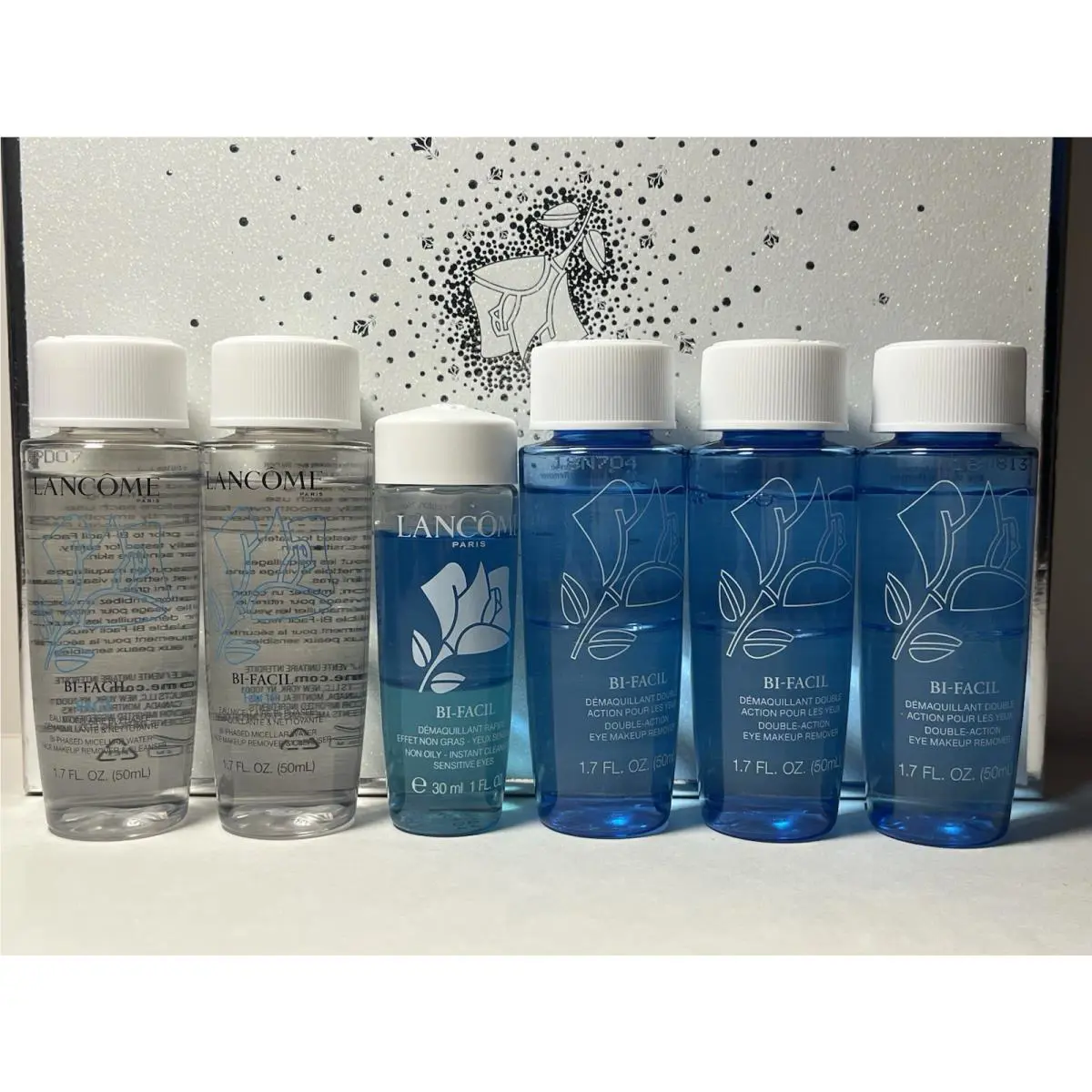 6 x Lancome Bi-facil Double-action Eye Makeup Remover + Face = 9.5oz Total