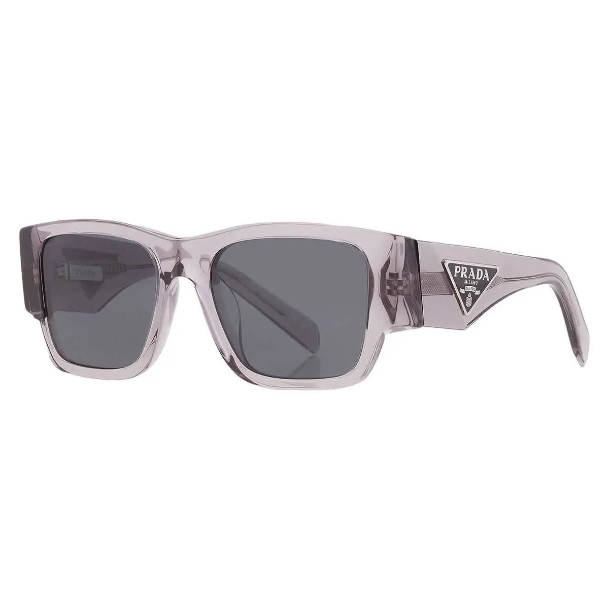 Prada Dark Grey Sport Men`s Sunglasses PR 10ZSF 16Z70B 55 PR 10ZSF 16Z70B 55 - Clear, Frame: Clear, Lens: Grey