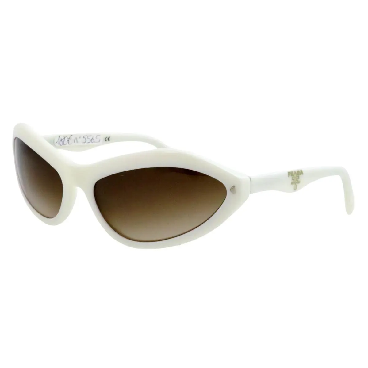 Prada SPR05N 7S3-6S1 63mm Ivory White Cat Eye Sunglasses Italy