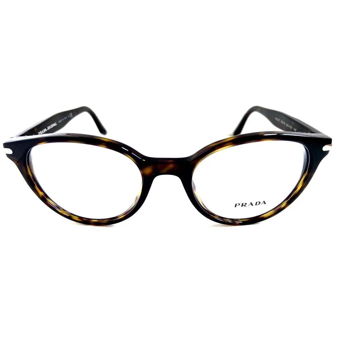 Prada Vpr 07T 2AU-1O1 50mm Round Tortoise Women`s Eyeglasses Frame Italy