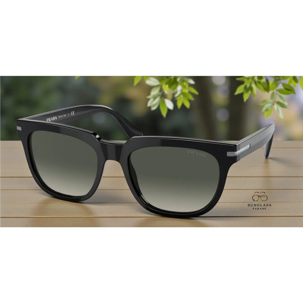 Prada PR 04YS 1AB2D0 Black Grey Gradient 56 mm Men`s Sunglasses