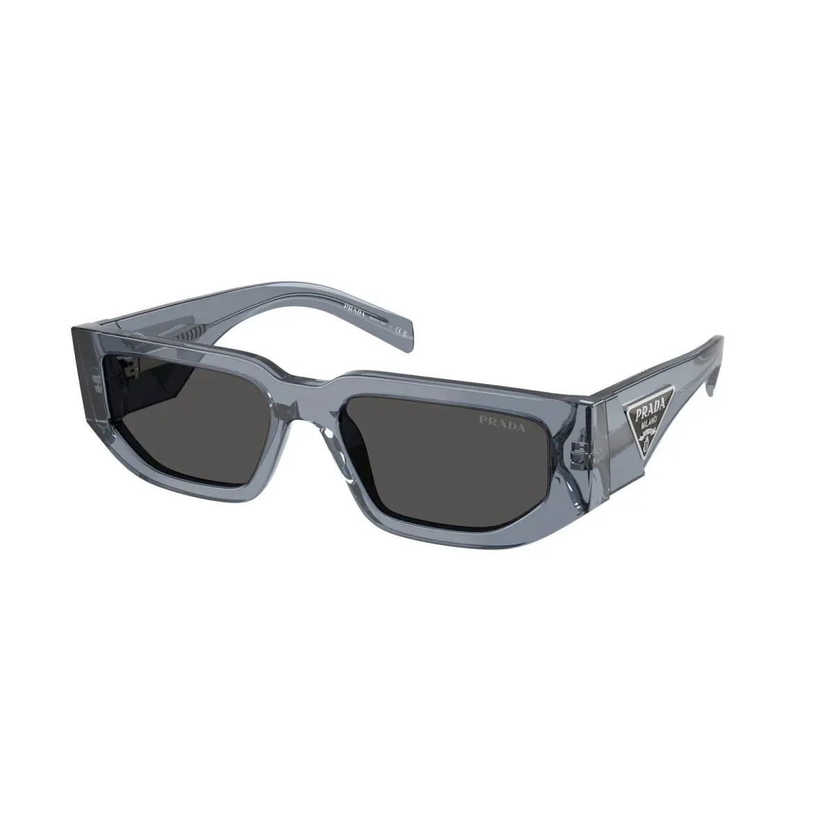 Prada PR 09ZSF 17T08Z Transparent Ocean Dark Grey 55 mm Men`s Sunglasses