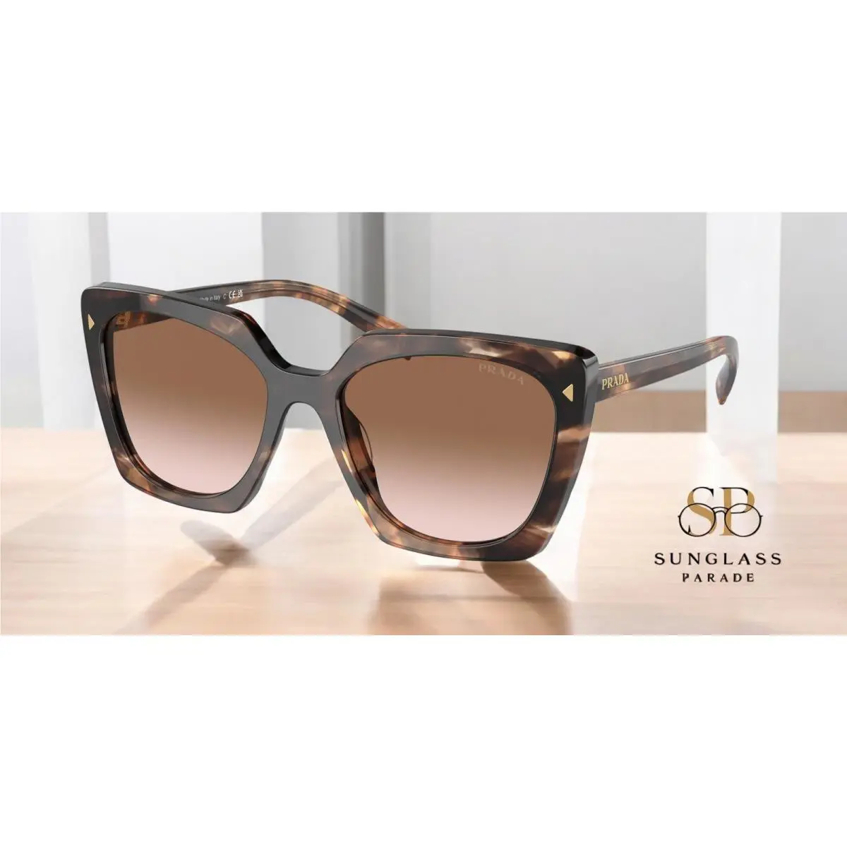 Prada PR 23ZS 07R0A6 Caramel Tortoise Brown Gradient 54 mm Women`s Sunglasses