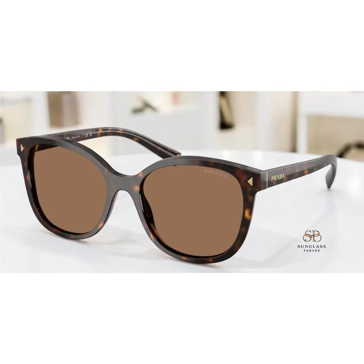 PR 22ZS 17N06B Tartaruga Radica Dark Brown 53 mm Women`s Sunglasses by Prada