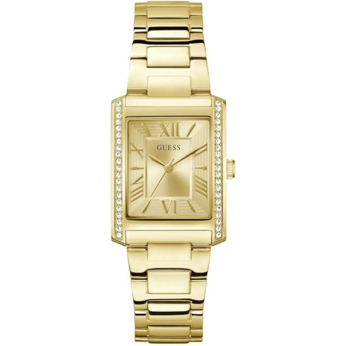 Guess Women`s Watch Bonnie Crystal Bezel Champagne Dial Yellow Gold GW0874L4
