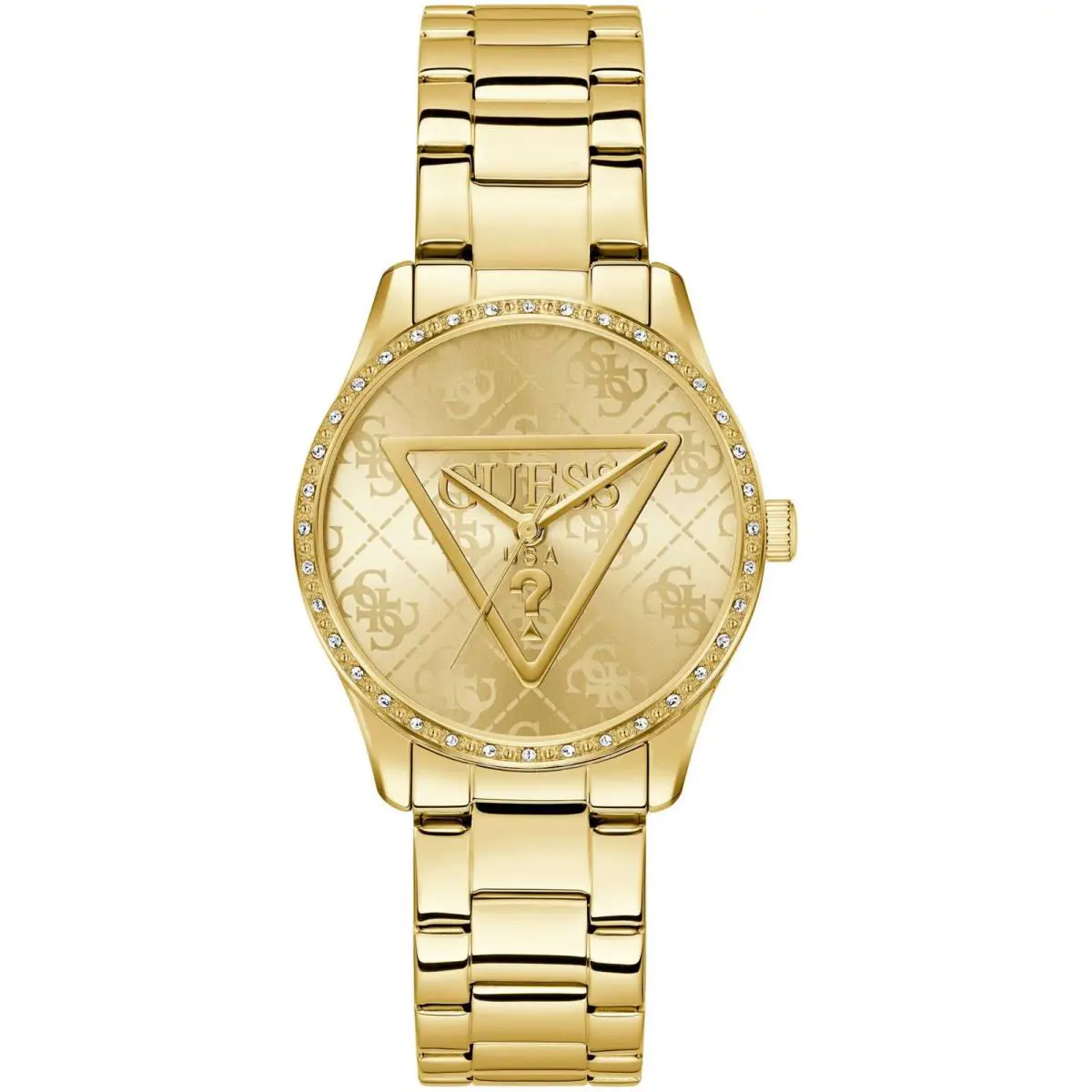 Guess Women`s Watch Quartz Gold Tone Dial Stainless Steel Bracelet GW0987L2