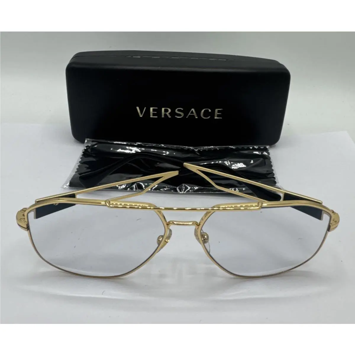 Versace VE1287 1443 Gold Black Men`s 57 mm Eyeglasses