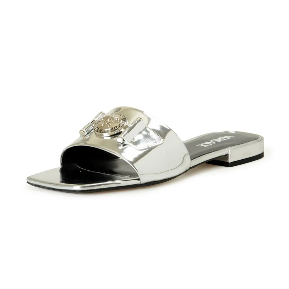 Women`s Patent Leather Logo Sandals Flip Flop Mules Shoes US 10 IT 40 by Versace
