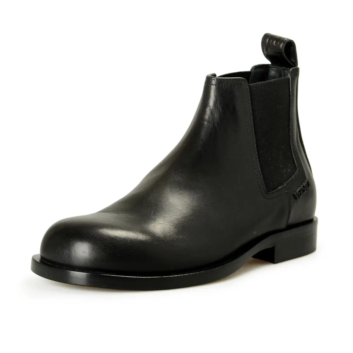 Versace Men`s Black Leather Chelsea Boots Shoes US 13 IT 46