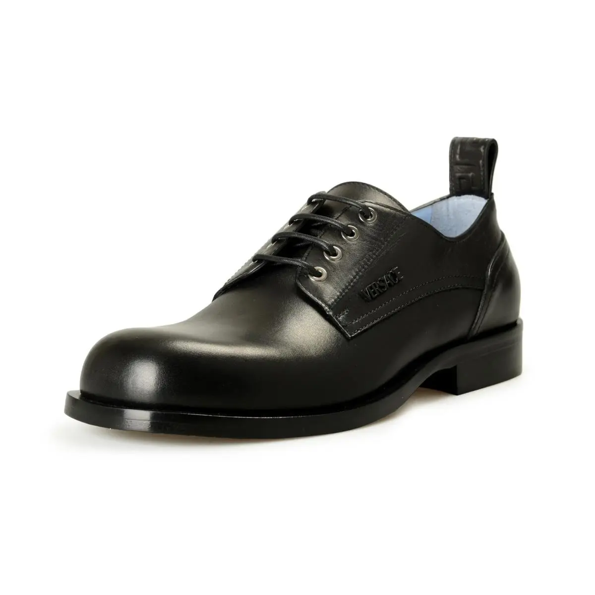 Versace Men`s Black Leather Lace Up Oxfords Derby Shoes US 7 IT 40
