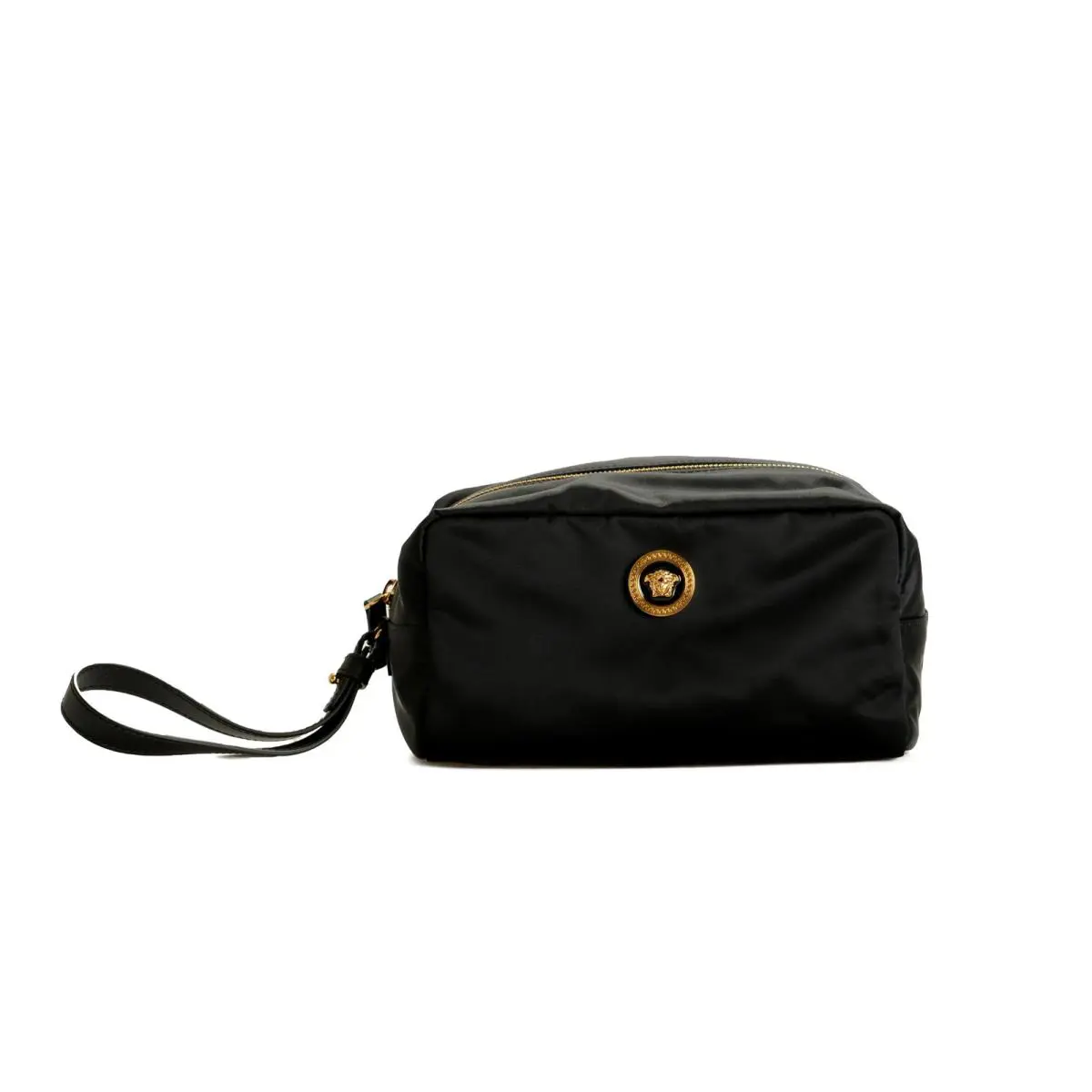 Versace Black Gold Medusa Head Beauty Toiletry Cosmetic Case One Size