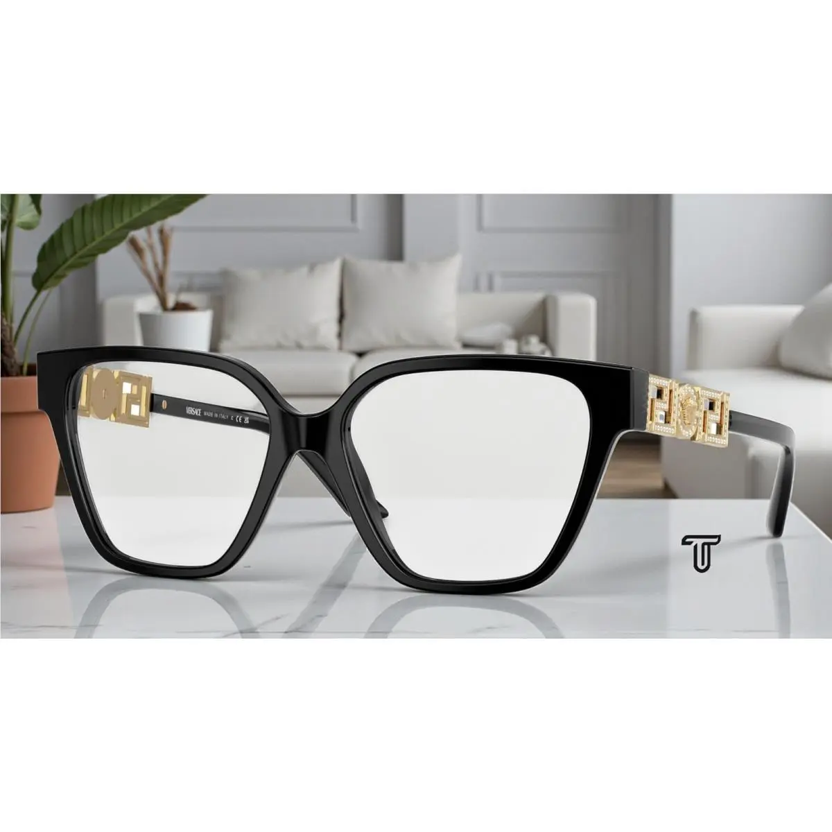 Versace VE3358B GB1 Black Demo Lens 52 mm Women`s Eyeglasses