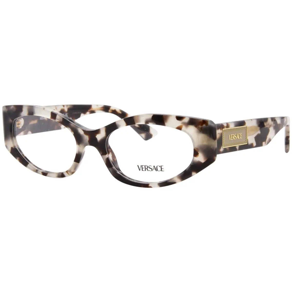 Versace VE3369 5498 Eyeglasses Women`s Havana Grey Full Rim Oval Shape 51mm