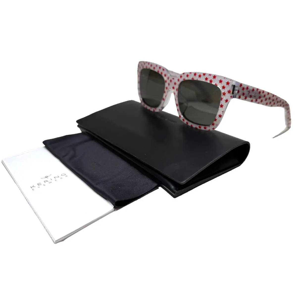 Saint Laurent Bold 1/E 012 Red Stars ON Silver /grey Smoke Lens Sunglasses 54-20 by Yves Saint Laurent