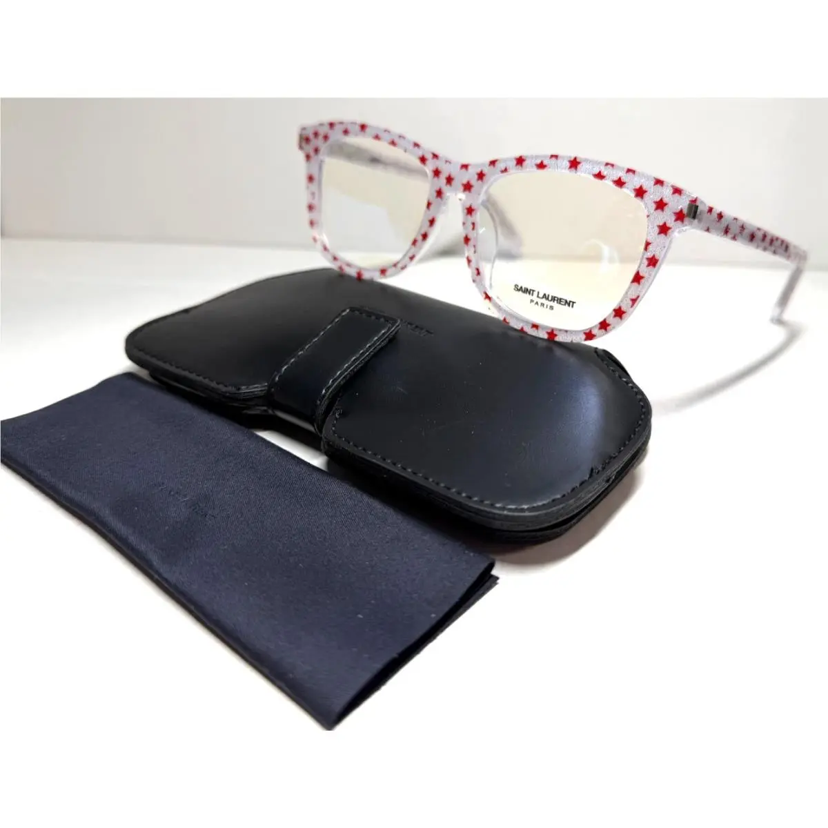 SL168/F 006 Red Stars ON Silver Eyeglasses 53-18 by Yves Saint Laurent