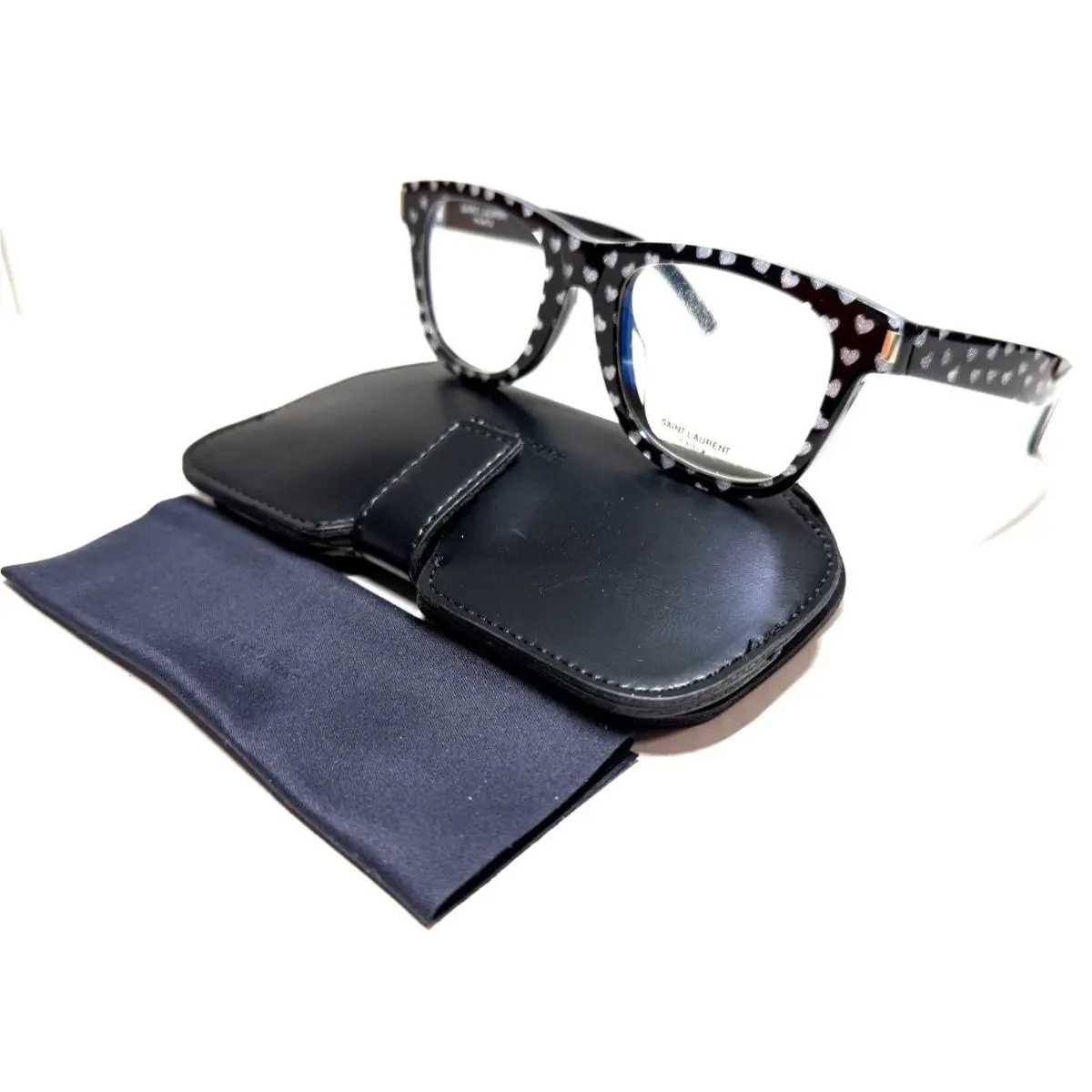 Yves Saint Laurent SL 50/F 005 Pearl Hearts ON Black Eyeglasses 50-22