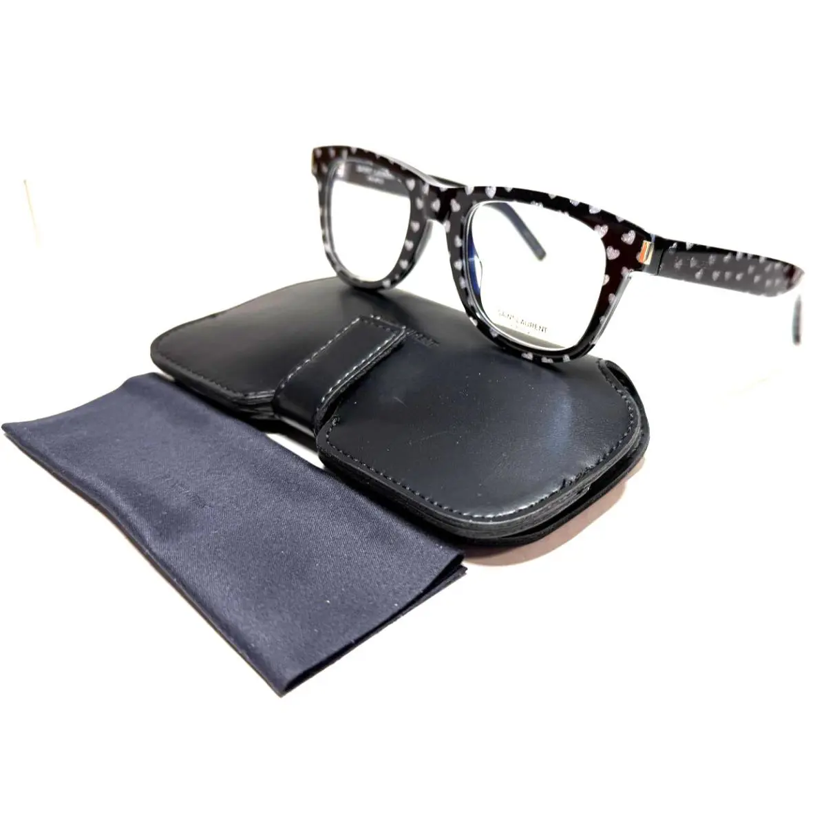 SL50 009 Pearl Hearts ON Black Eyeglasses 48-22 by Yves Saint Laurent