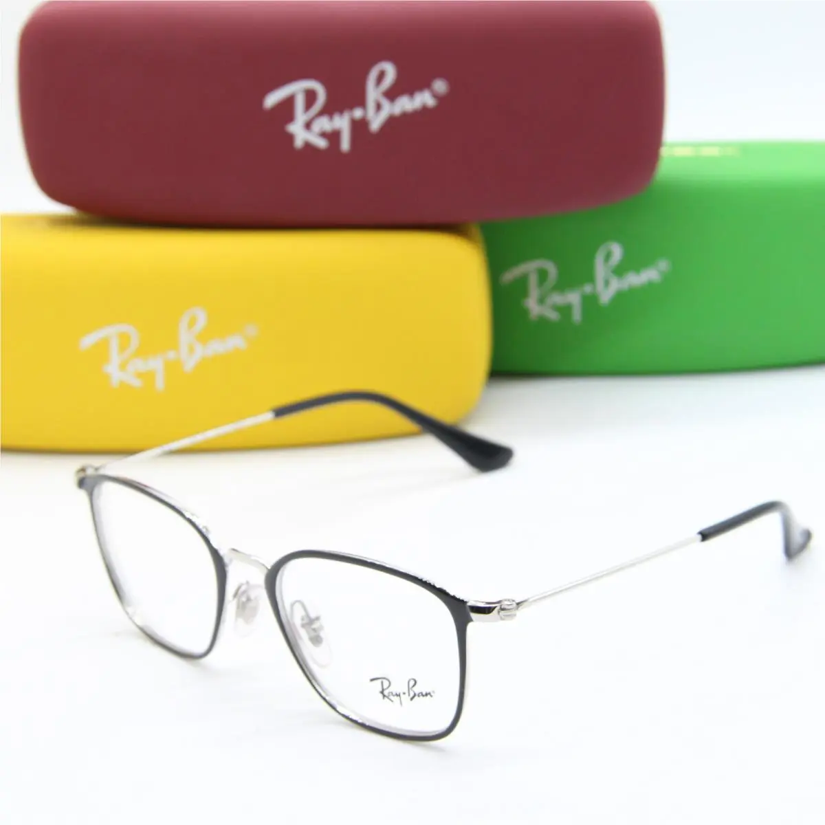 Ray-ban Junior RB 1056 4064 Silver Black Eyeglasses W/case 44-17