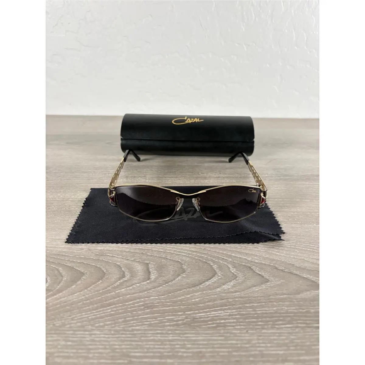 Cazal 9098 Black Gold Unisex Sunglasses- w/ Case